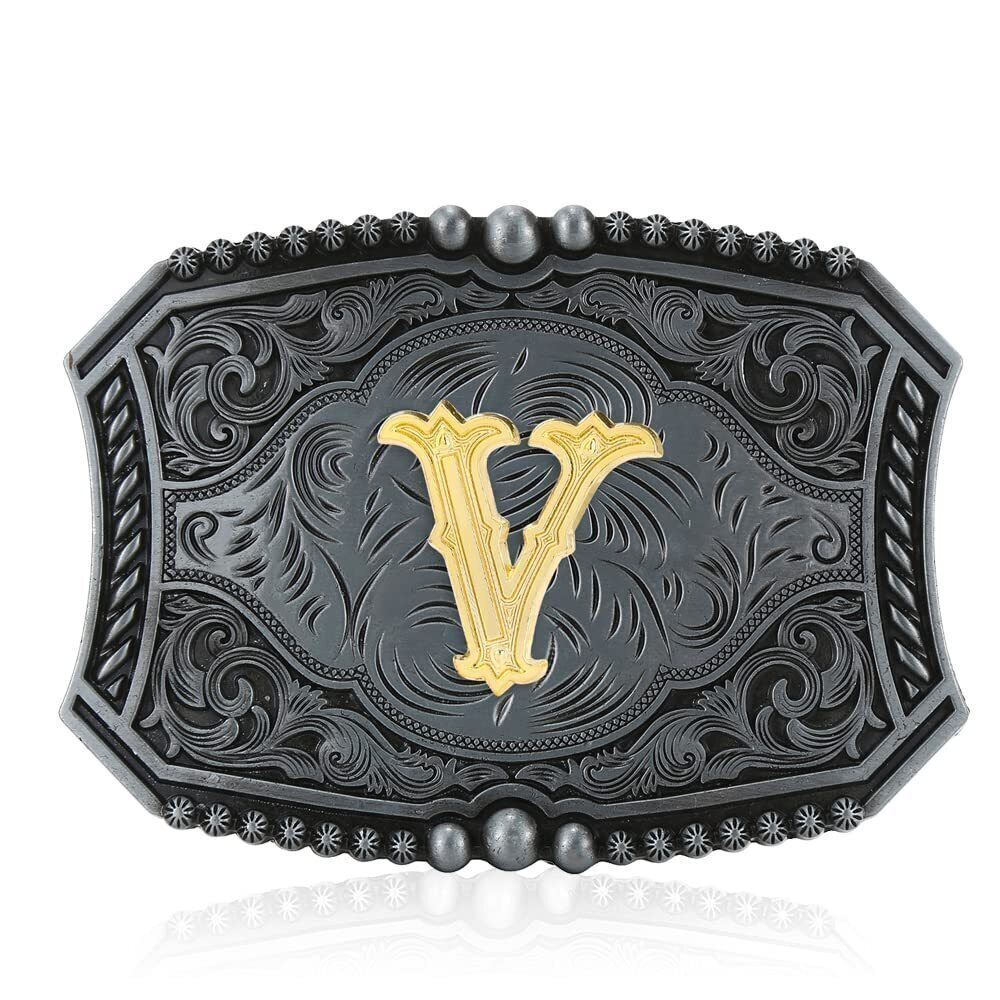 1458 Upgrade Western Belt Buckle Initial Letters ABCDEFG to Y-Cowboy Rodeo